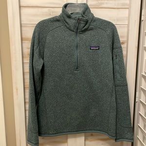 Women’s Patagonia Better Sweater 1/4 zip in blue-green color